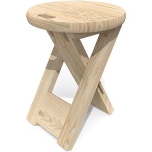 ABC MEUBLES Tabouret pliant vintage bois - - Brut - / - Brut - Publicité