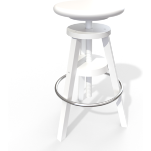 ABC MEUBLES Tabouret à vis de bar en bois - - Blanc