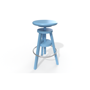 ABC MEUBLES Tabouret à vis de bar en bois - - Bleu Pastel - / - Bleu Pastel