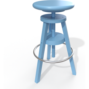 ABC MEUBLES Tabouret à vis de bar en bois - - Bleu Pastel