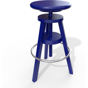 ABC MEUBLES Tabouret à vis de bar en bois - - Bleu foncé - / - Bleu foncé