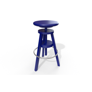 ABC MEUBLES Tabouret à vis de bar en bois - - Bleu foncé