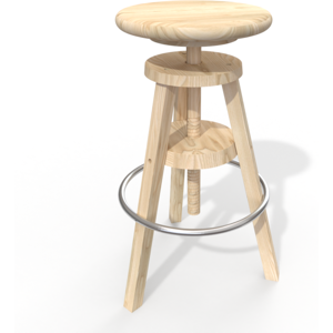 ABC MEUBLES Tabouret à vis de bar en bois - - Brut