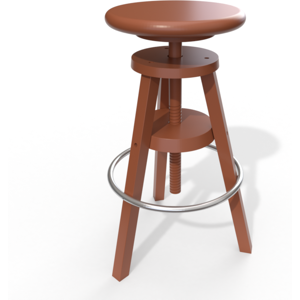 ABC MEUBLES Tabouret à vis de bar en bois - - Chocolat - / - Chocolat