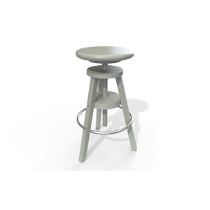 ABC MEUBLES Tabouret à vis de bar en bois - - Gris