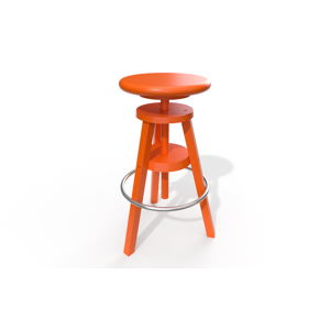 ABC MEUBLES Tabouret à vis de bar en bois - - Orange