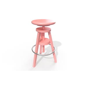 ABC MEUBLES Tabouret à vis de bar en bois - - Rose Pastel - / - Rose Pastel