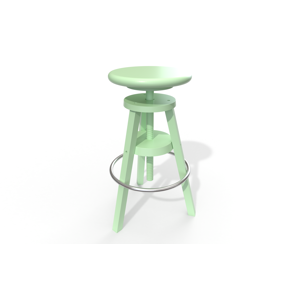 ABC MEUBLES Tabouret à vis de bar en bois - - Vert Pastel