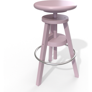 ABC MEUBLES Tabouret à vis de bar en bois - - Violet Pastel