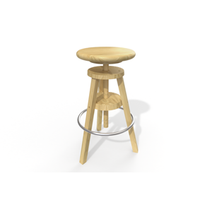 ABC MEUBLES Tabouret à vis de bar en bois - - Miel - / - Miel