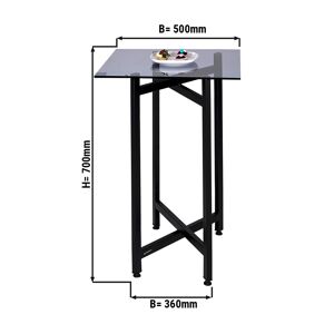 GGM GASTRO - Table d'appoint/table basse - pliable - 50 x 70 cm Noir