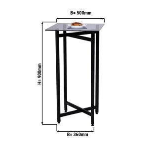 GGM GASTRO - Table d'appoint/table basse - pliable - 50 x 90 cm Noir