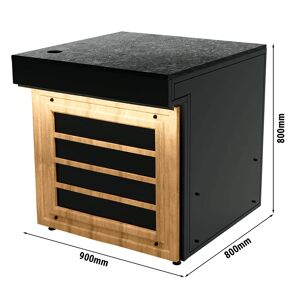 GGM GASTRO - Table de caisse OSLO - 900mm - Façade en bois Noir mat