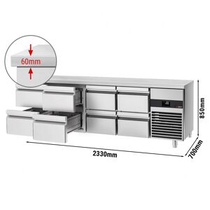 GGM GASTRO - Table réfrigérée PREMIUM - 2300x700mm - 8 tiroirs