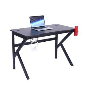 Bc-elec - WD0004 Bureau gamer 110x60x75cm table ordinateur gaming avec passe-cables, porte-gobelet et support casque