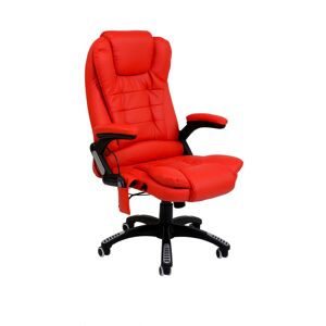 Bc-elec - A2-0058 Fauteuil de bureau Cuir Rouge Massant et Chauffant