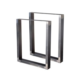 Bc-elec - HM6072-S 2 Pieds de table en acier vernis format rectangulaire 60x72cm, Pieds pour meubles, Pieds de table metal