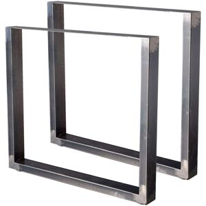 Bc-elec - HM8072-S 2 Pieds de table en acier vernis format rectangulaire 80x72cm, Pieds pour meubles, Pieds de table metal