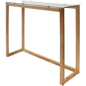 Home Deco Factory - Console en Verre transparent/marron - 100x32x87 cm TransparentMarron - Publicité