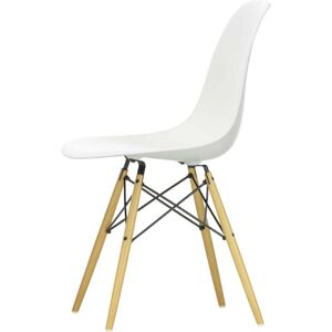 Vitra - Chaise Eames Plastic Side DSW (H 43 cm), érable jauni / blanc, patins plastiques blancs