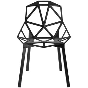 - Chair One Chaise empilable, aluminium anodisé noir / noir