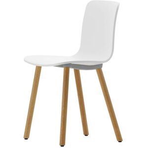 Vitra - Hal Wood RE Chaise, blanc coton / chêne clair / patins en feutre