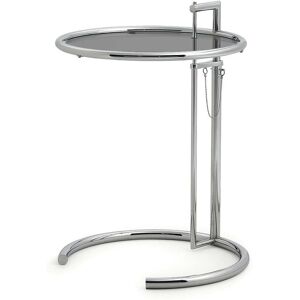 ClassiCon - Table ajustable E1027, chrome / verre Parsol gris