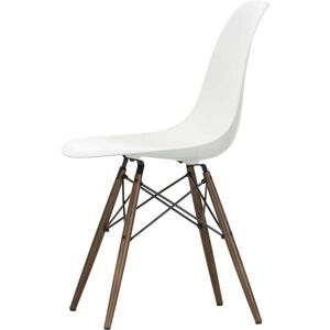 Vitra - Chaise Eames Plastic Side DSW (H 43 cm), erable fonce / blanc, patins feutre noirs (sols durs)