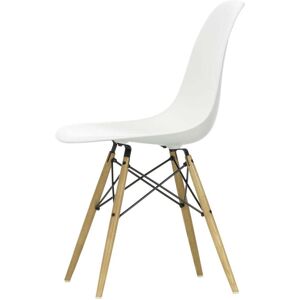 Vitra - Chaise Eames Plastic Side DSW, frêne couleur miel / blanche, patins feutre blanc (sols durs)