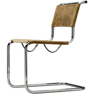 Thonet - S 33 Chaise, Chrome / Cuir de buffle brun