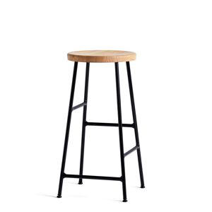 HAY - Tabouret de bar Cornet Low H 65 cm, chene huile / noir