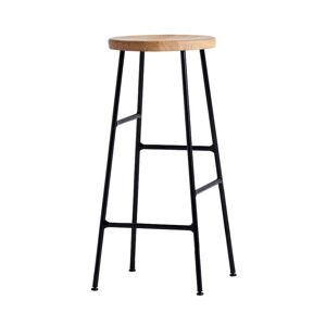 HAY - Tabouret de bar Cornet High H 75 cm, chene huile / noir