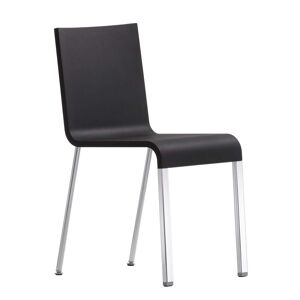 Vitra - .03 Chaise non empilable, chrome brillant / basic dark (patins en feutre)