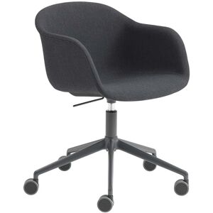 Muuto - Fauteuil de bureau en fibre Swivel Base, noir / gris foncé (Remix 183)