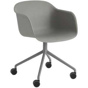 Muuto - Fauteuil pivotant a roulettes en fibre de verre, gris