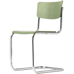 Thonet S 43 Chaise chrome hetre teinte vert jonc TP 262