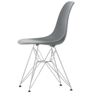 Vitra - Eames Plastic Side Chair DSR RE, chrome / gris granit (patins en feutre basic dark)