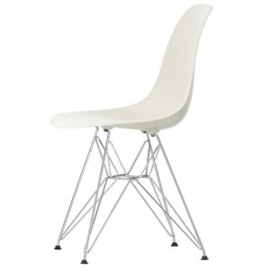 Vitra - Chaise, Chaise Eames Plastic Side DSR, chrome / caillou (feutre basique planeur fonce)