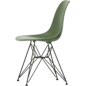 Vitra - Chaise, Chaise Eames Plastic Side DSR, basic dark / forest (planeur feutre basic dark)