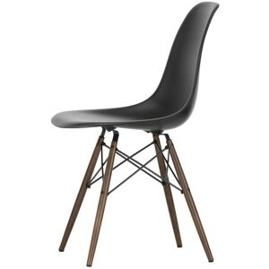 Vitra - Chaise Eames Plastic Side Chair DSW, erable fonce / noir fonce (feutre basique fonce)