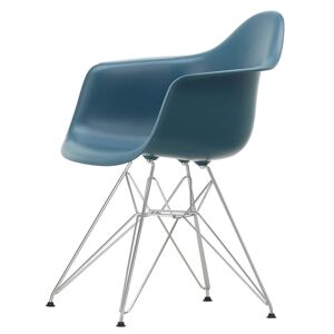 Vitra - Eames Plastic Armchair DAR, chrome / bleu mer (patins en feutre basic dark)