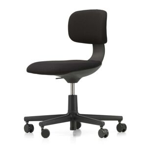 Vitra - Rookie Chaise de bureau, noir profond / Plano nero (roulettes pour sols durs)