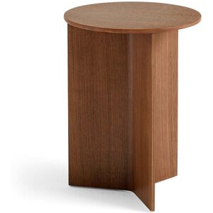 HAY - Slit Table Round High Ø 35 x H 47 cm, noyer naturel