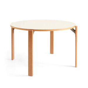 HAY - Rey Table de salle à manger, Ø 128,5 cm, hêtre naturel / stratifié ivoire