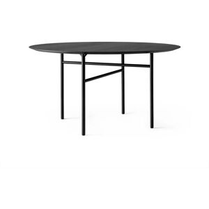 Audo Snaregade Table de salle a manger O 120 cm placage chene teinte noir