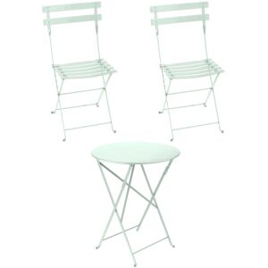 Fermob - Bistro Table pliante + 2 chaises pliantes, menthe verte