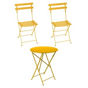 Fermob - Bistro Table pliante + 2 chaises pliantes, miel