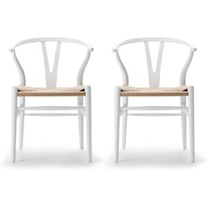 Carl Hansen - CH24 Wishbone Chair , soft white / tressage naturel (lot de 2)