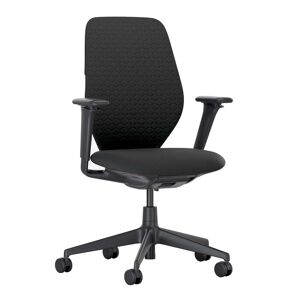 Vitra - ACX Soft Chaise de bureau, Grid Knit nero / Quilted Knit nero, avec reglage de la profondeur d'assise, accoudoirs reglables par accoudoirs (roulettes pour sols durs)