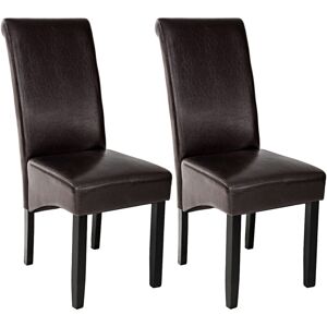 Tectake - Ensemble de 2 chaises de salle à manger Rembourré avec revêtement aspect cuir Dossier haut, forme ergonomique - cappuccino - Publicité
